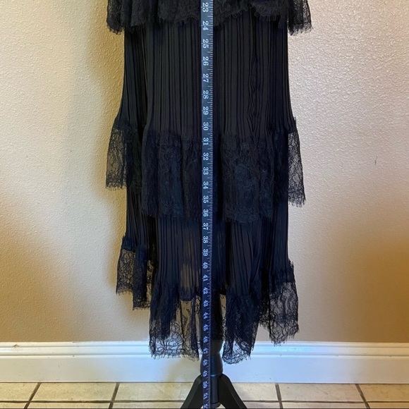 NWOT Lulus Came For Cocktails Black Pleated Tiered Lace Maxi Dress - Picture 11 of 16
